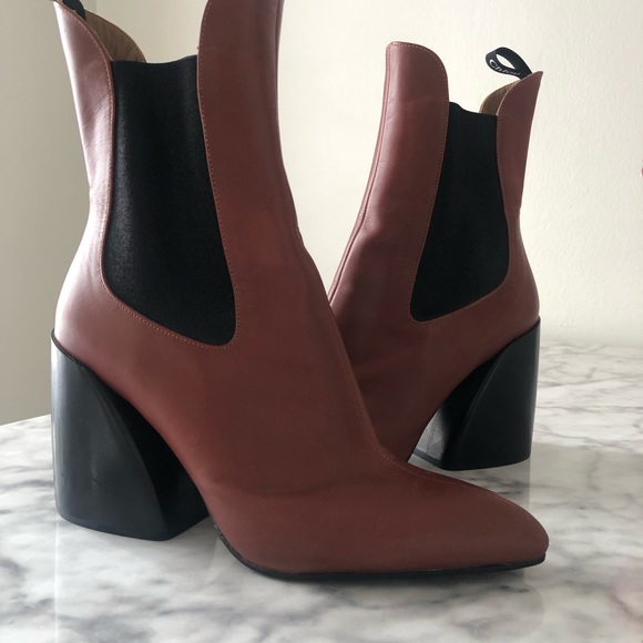 Chloe Wave Brown Heeled Chelsea Bootie - Picture 13 of 13